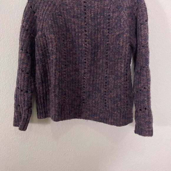 Madewell Purple and Pink Wool Blend Crewneck Pullover Sweater - Picture 4 of 6